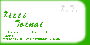 kitti tolnai business card